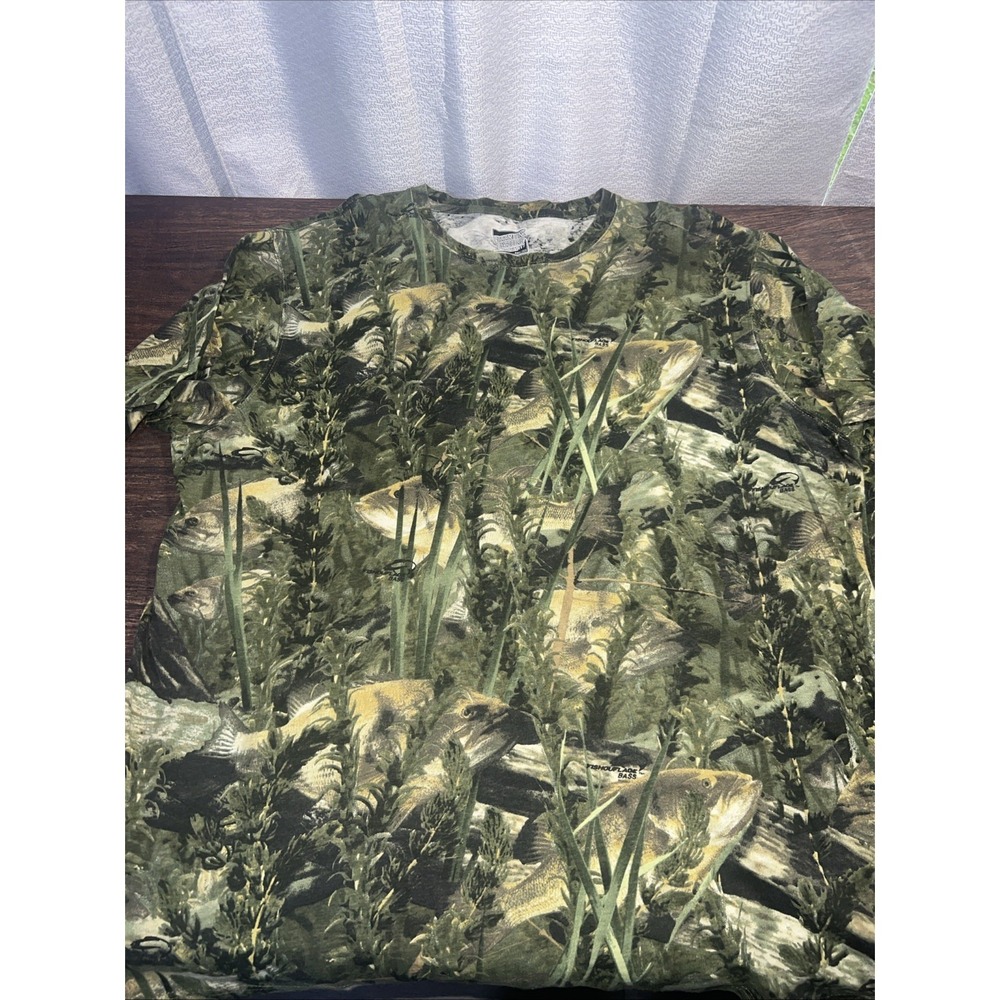 Paramount Outdoors Fishouflage Bass Camo Short Sleeve Shirt Size 2XL